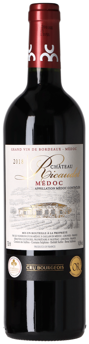Château Ricaudet Médoc Cru Bourgeois 2018 Weinflasche
