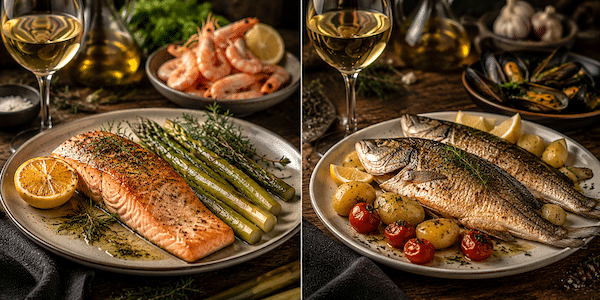 Frischer Fisch entfaltet sein volles Aroma mit dem passenden Wein.