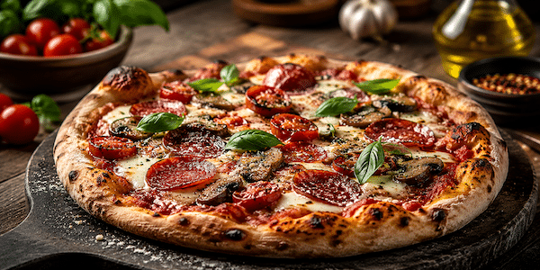 Pizza und Wein – eine klassische Kombination für jeden Anlass.